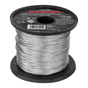 Metro de cable rígido 1/16' de acero 7x7 hilos, 75 m, FIERO 44208 CAB-1/16R