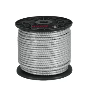 Metro de cable rígido 1/16' acero 7x7 recubierto PVC, 75 m 44220 CAB-1/16RX