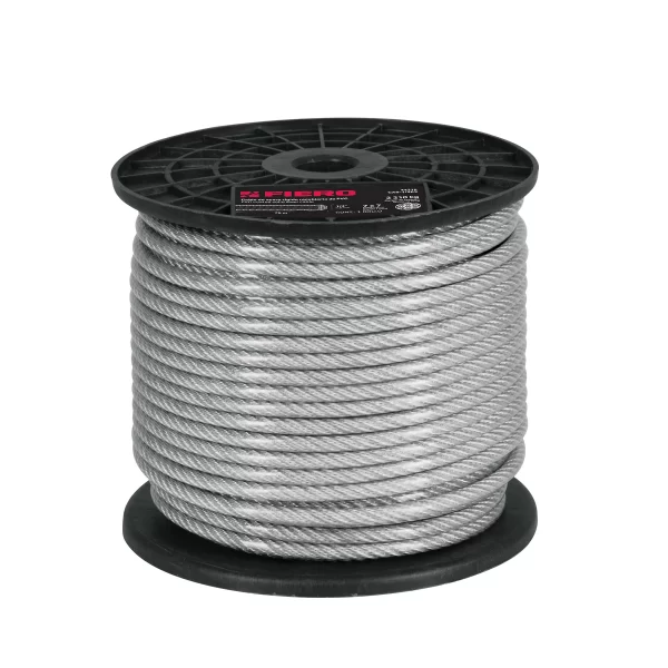 Metro de cable rígido 1/16' acero 7x7 recubierto PVC, 75 m 44220 CAB-1/16RX