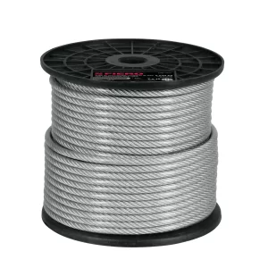 Metro cable flexible 1/4' acero 7x19 recubierto PVC, 75 m 44224 CAB-1/4FX