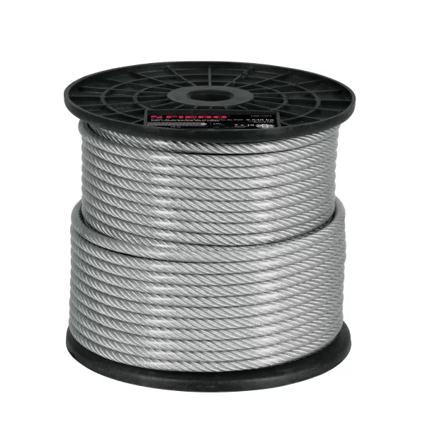 Metro cable flexible 1/4' acero 7x19 recubierto PVC, 75 m 44224 CAB-1/4FX