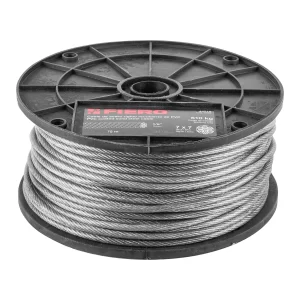 Metro de cable rígido 1/8' acero 7x7 recubierto PVC, 75 m 44219 CAB-1/8RX