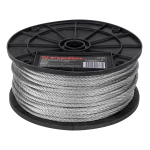 Metro de cable rígido 3/16' de acero 7x7 hilos, 75 m, FIERO 44206 CAB-3/16R