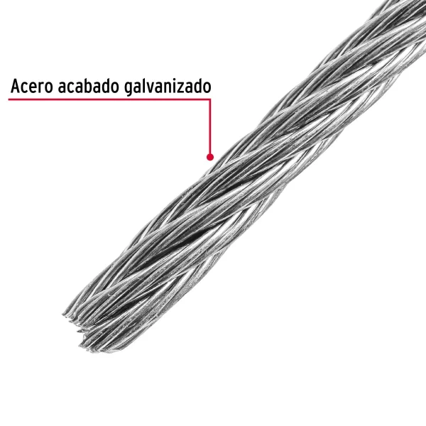 Metro de cable rígido 3/16' de acero 7x7 hilos, 75 m, FIERO 44206 CAB-3/16R - Image 2