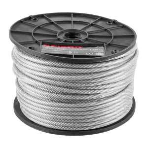 Metro de cable rígido 3/16' acero 7x7 recubierto PVC, 75 m 44217 CAB-3/16RX