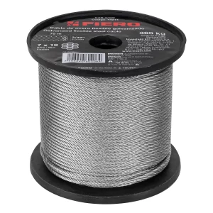 Metro de cable flexible 3/32' de acero 7x19 hilos, 75 m 44214 CAB-3/32F