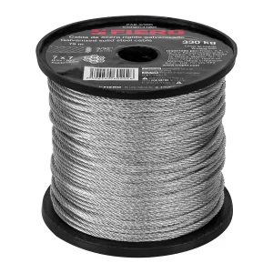 Metro de cable rígido 3/32' de acero 7x7 hilos, 75 m, FIERO 44209 CAB-3/32R