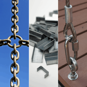 Cadenas, ganchos, grapas